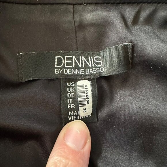 Dennis by Dennis Basso Black Tweed Fringe Button Coat Jacket - Picture 4 of 6